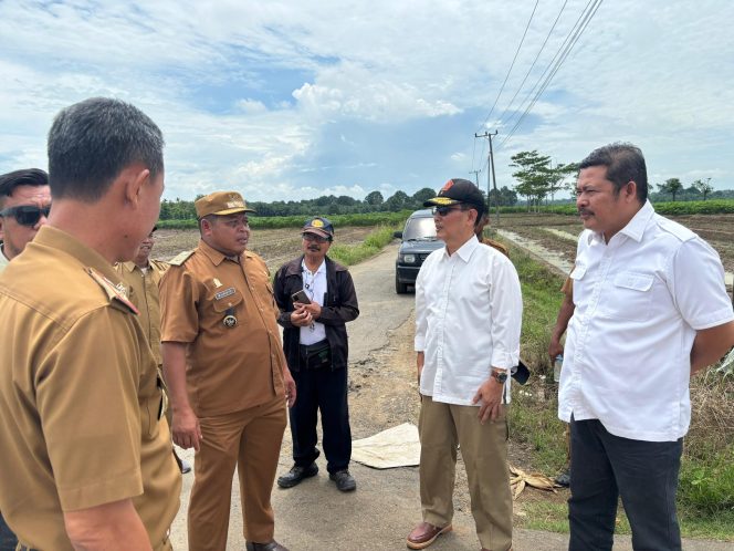 M. Nasir Dampingi Mayjend (Purn) Alfatoni Tinjau Lahan Cetak Sawah